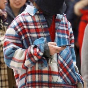 WE11DONE Knit Wool Check Shirt G-Dragon